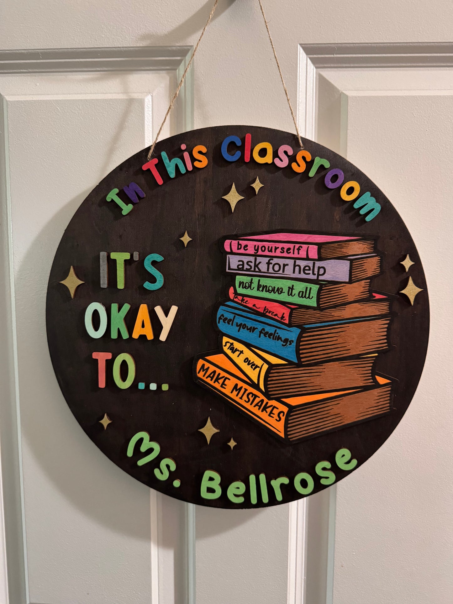 Hand-Painted Teacher Sign