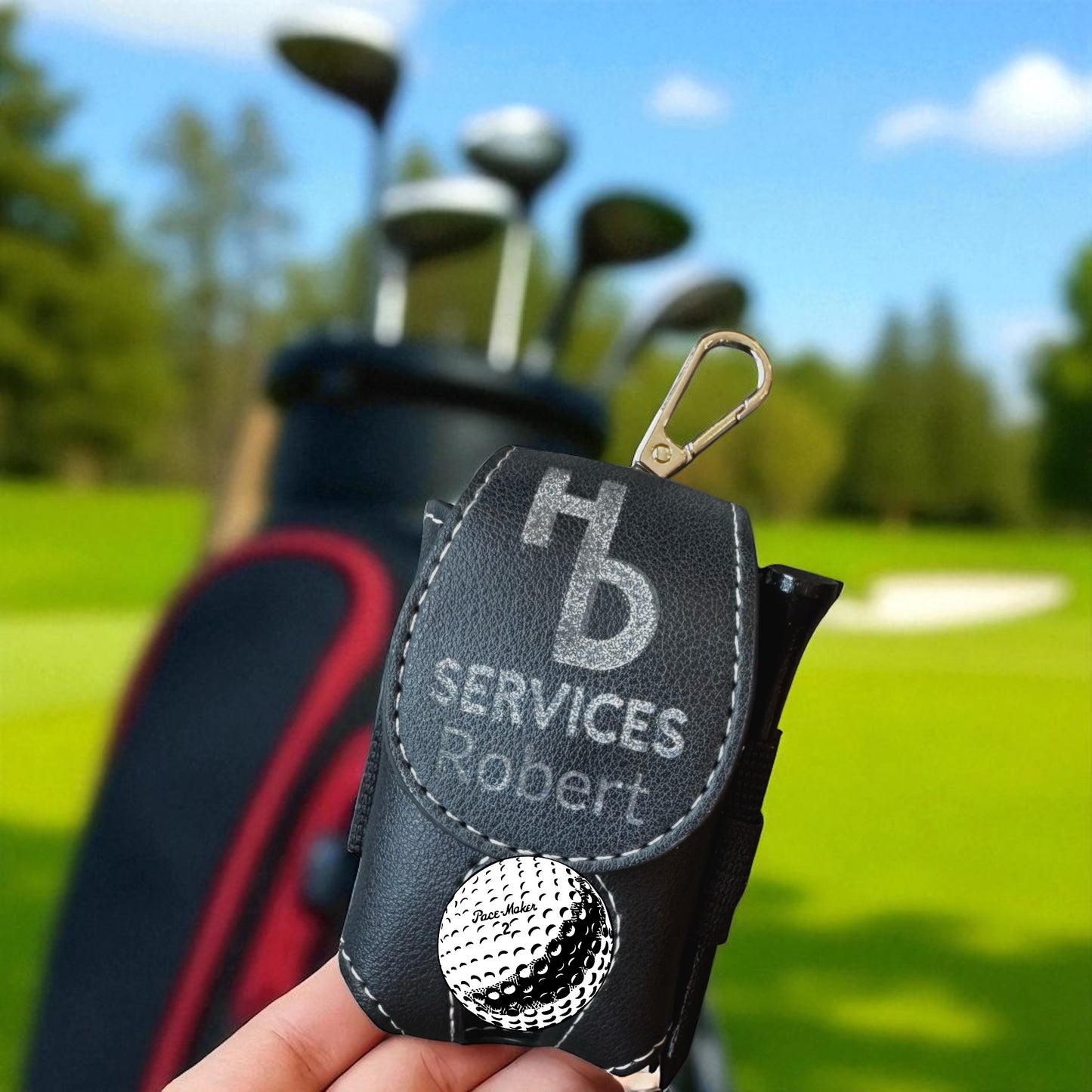 Personalized Leather Golf Ball Holder