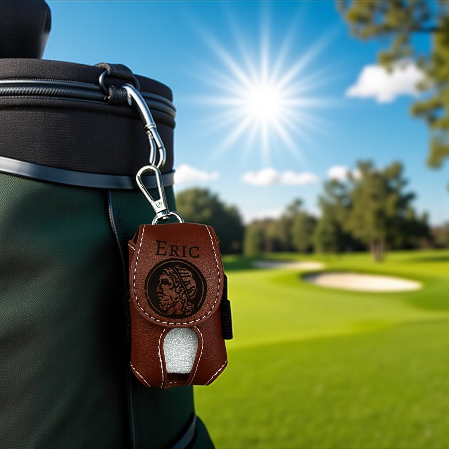 Personalized Leather Golf Ball Holder