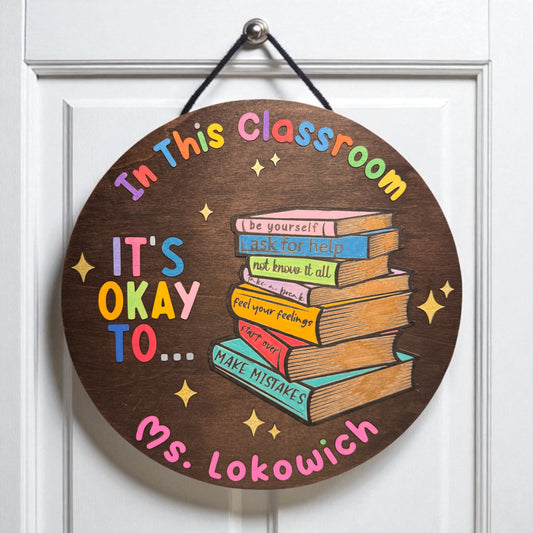 Hand-Painted Teacher Sign