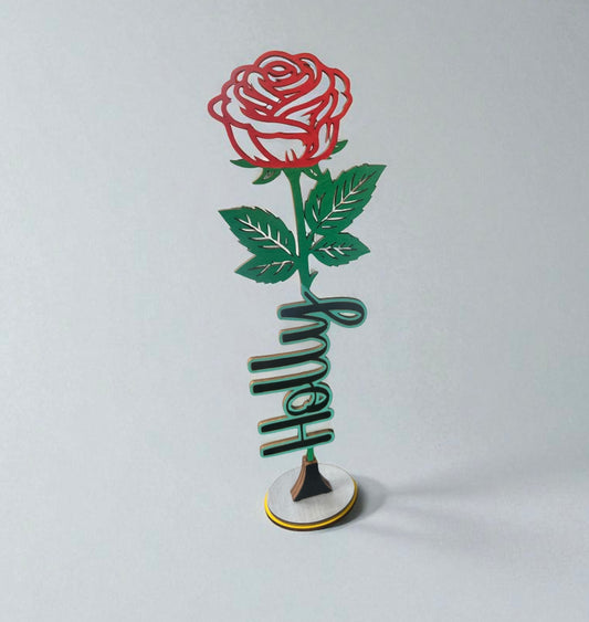 Personalized Wooden Rose