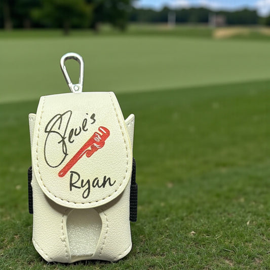 Personalized Leather Golf Ball Holder